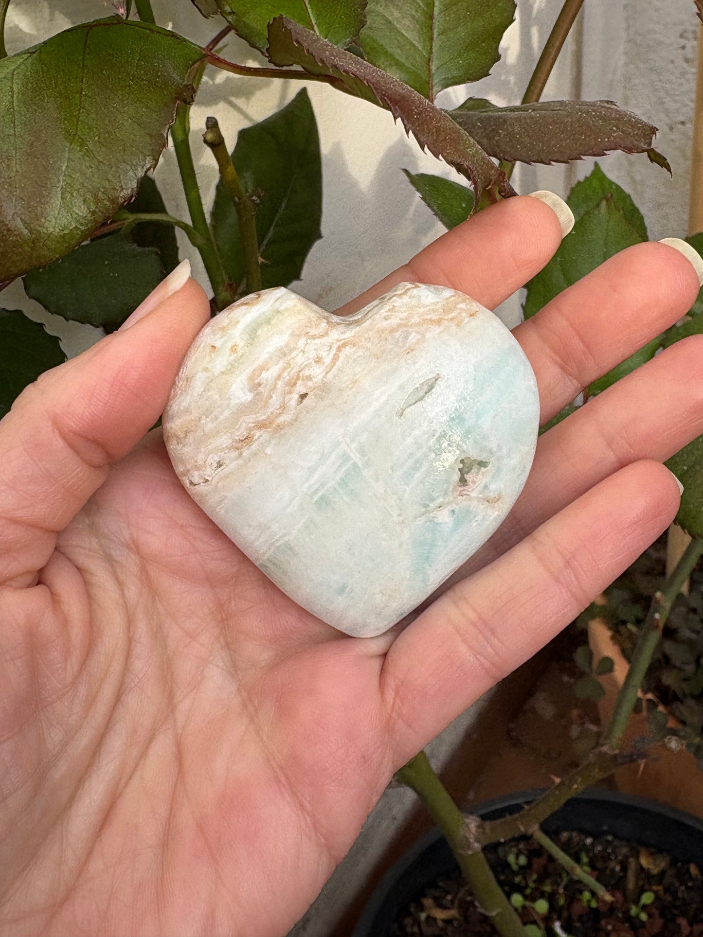 Corazón aragonito azul