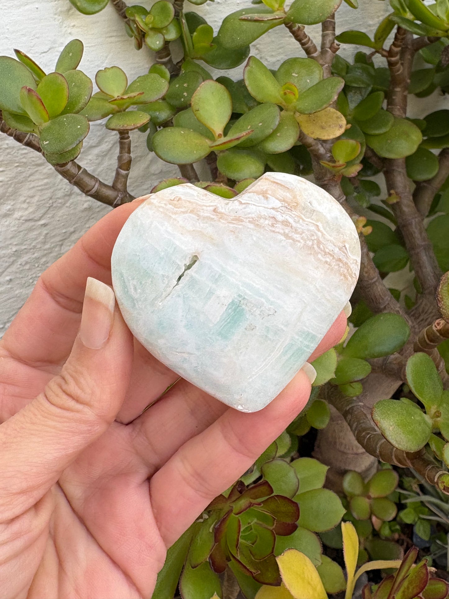 Corazón aragonito azul