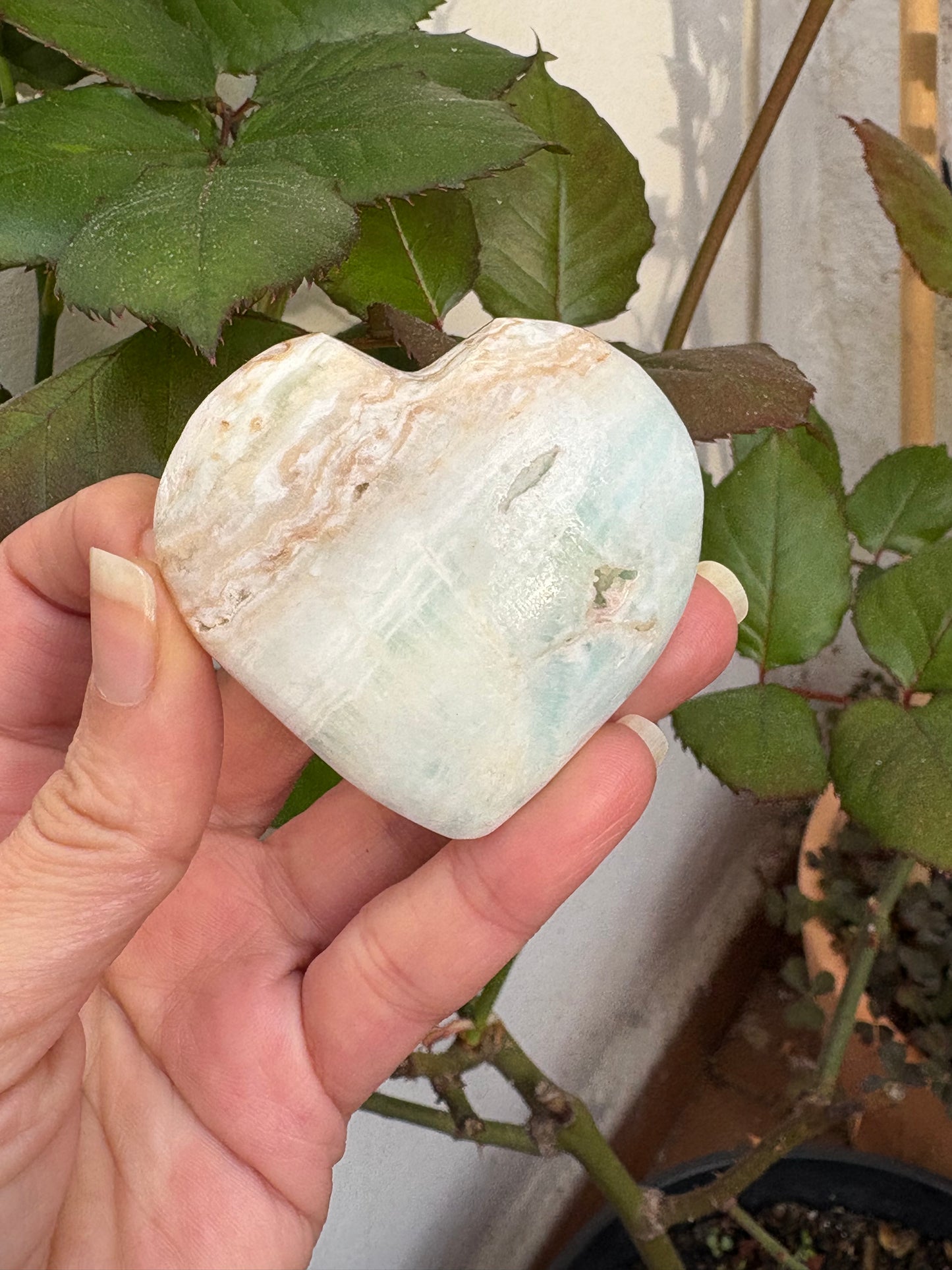 Corazón aragonito azul