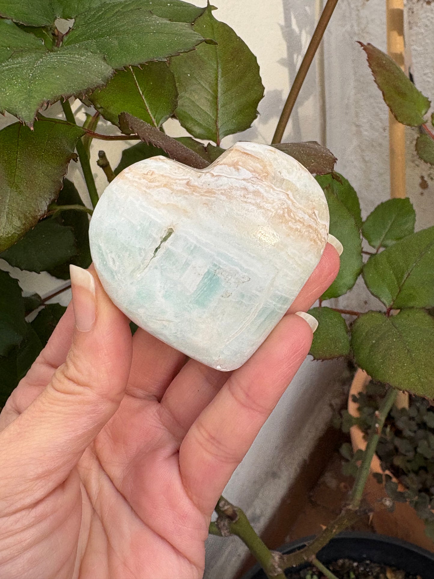 Corazón aragonito azul