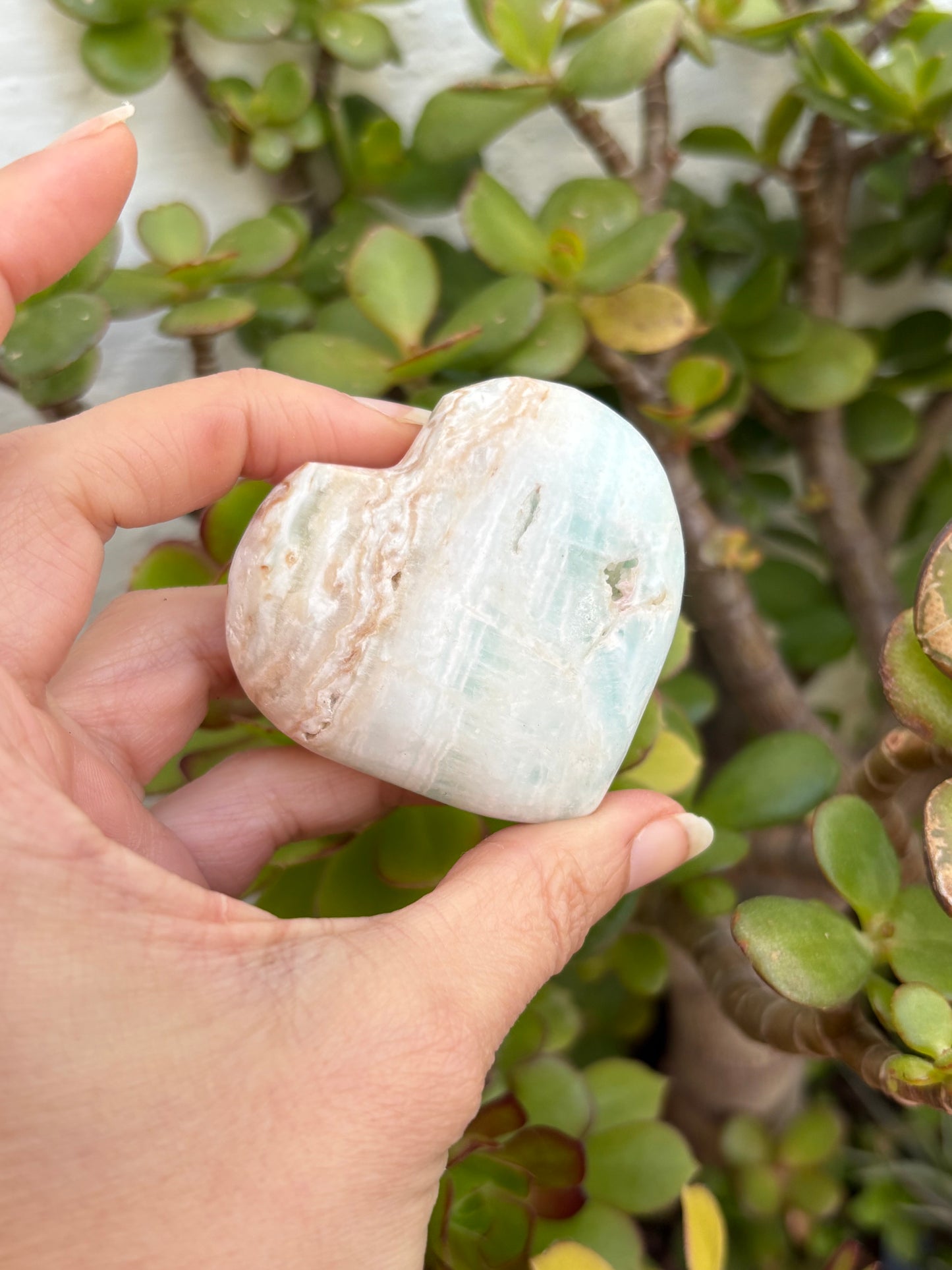 Corazón aragonito azul