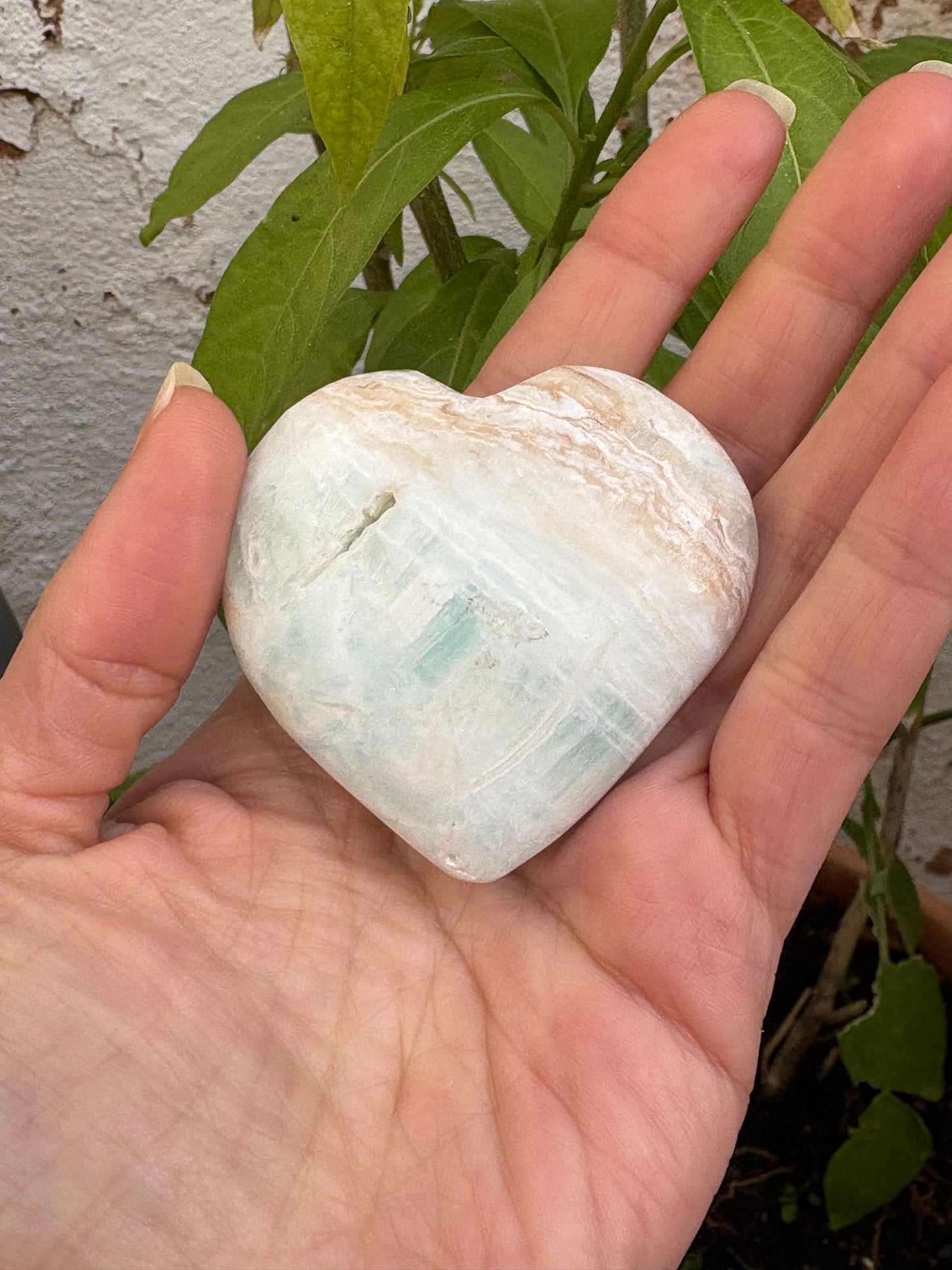 Corazón aragonito azul